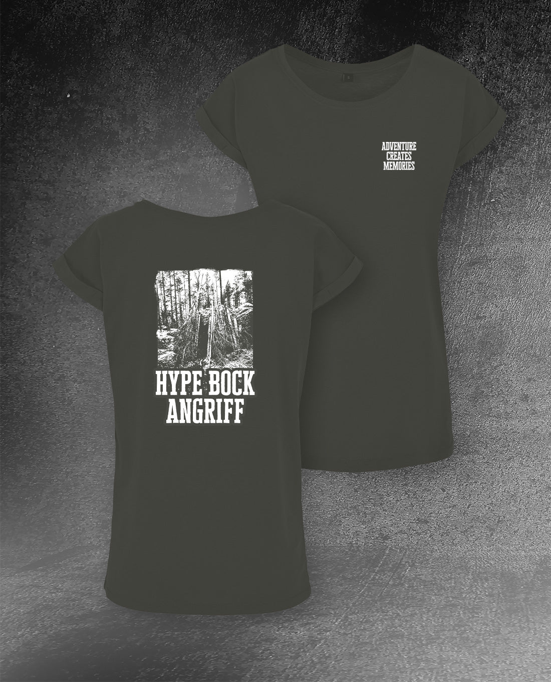 DAMEN T-SHIRT LONG TEE "ADVENTURE CREATES MEMORIES"