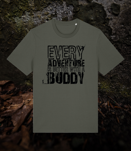 T-Shirt "EVERY ADVENTURE IS BETTER WITH A BUDDY" khaki