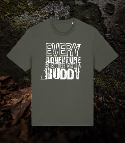 T-Shirt "EVERY ADVENTURE IS BETTER WITH A BUDDY" khaki